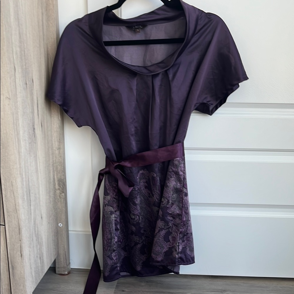 Chic Purple Paisley Shift Dress